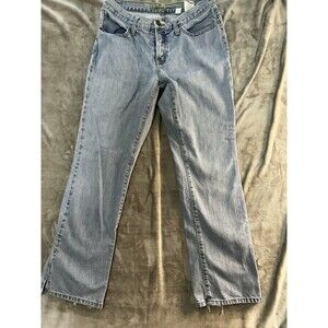 Cruel Girl Womens Size 7 Relaxed Fit Jeans Light Wash Straight Leg Raw Hem Slit